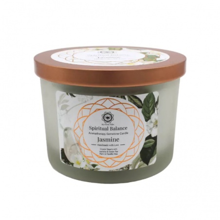 Bougie Equilibre Spirituel Cristal de Roche & Jasmin - 256g Green Tree Candle