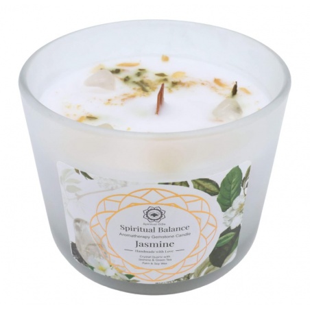 Bougie Equilibre Spirituel - Cristal de Roche & Jasmin - 256g Green Tree Candle - Green Tree Candle