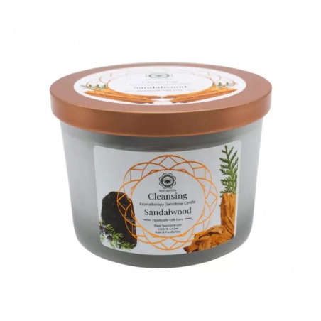 Bougie Nettoyage - Tourmaline Noire & Santal - 256g Green Tree Candle