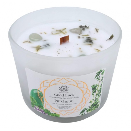 Bougie Bonne chance - Aventurine Verte & Patchouli - 256g Green Tree Candle - Green Tree Candle
