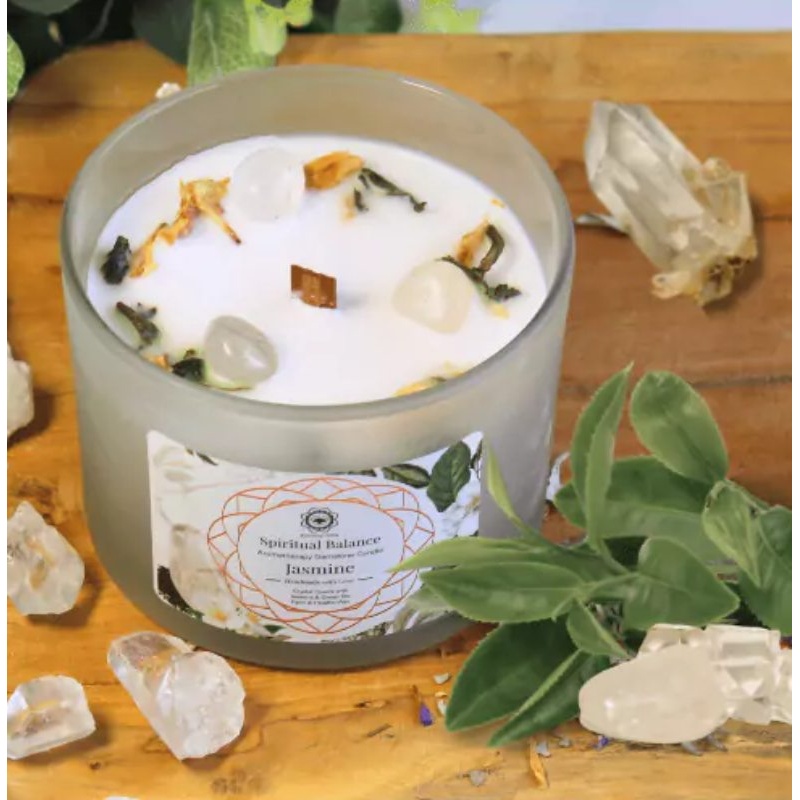 Bougie Purification - Sélénite & Sauge blanche - 256g Green Tree Candle