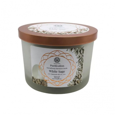 Bougie Purification - Sélénite & Sauge blanche - 256g Green Tree Candle