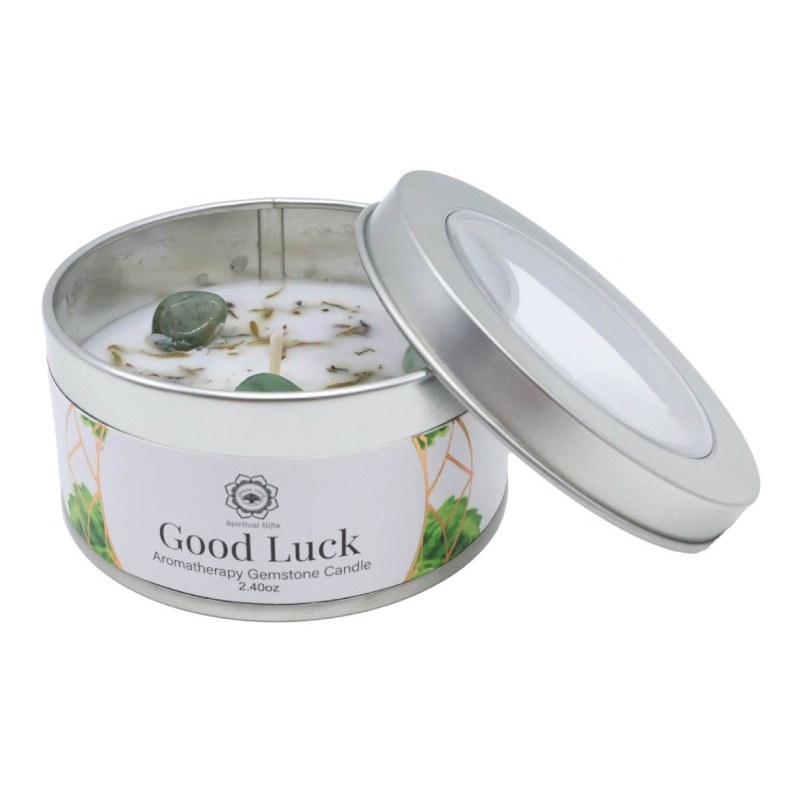 Bougie Bonne chance - Aventurine Verte & Patchouli - 70g Green Tree Candle