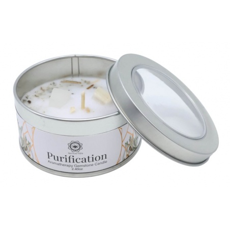 Bougie Purification - Sélénite & Sauge blanche - 70g Green Tree Candle - Green Tree Candle