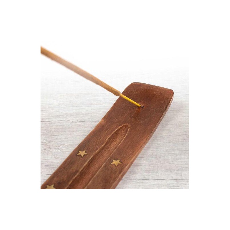 Porte-encens en bois motif Om