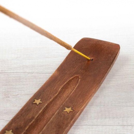 Porte-encens en bois motif Om
