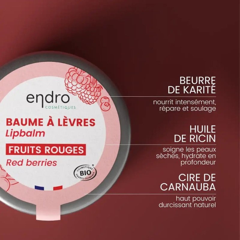 Baume à lèvres - fruits rouges Endro Cosmétiques