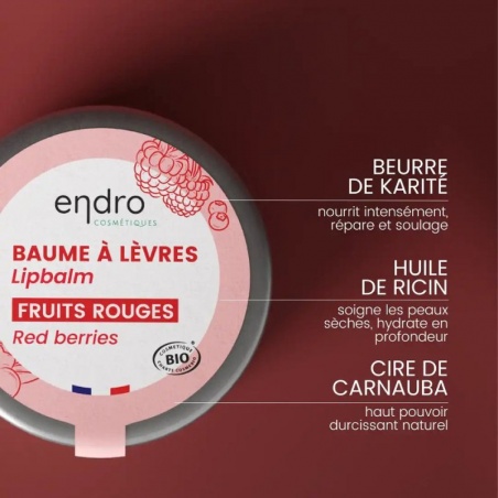 Baume à lèvres - fruits rouges Endro Cosmétiques