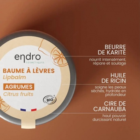 Baume à lèvres - agrumes Endro Cosmétiques