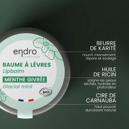Baume à lèvres - menthe Endro Cosmétiques