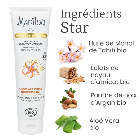Gommage corps Nourrissant à l'huile de Monoï Marilou Bio