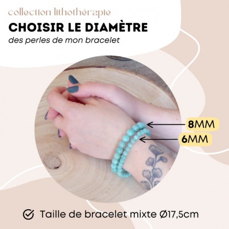 Bracelet lithothérapie taille perles