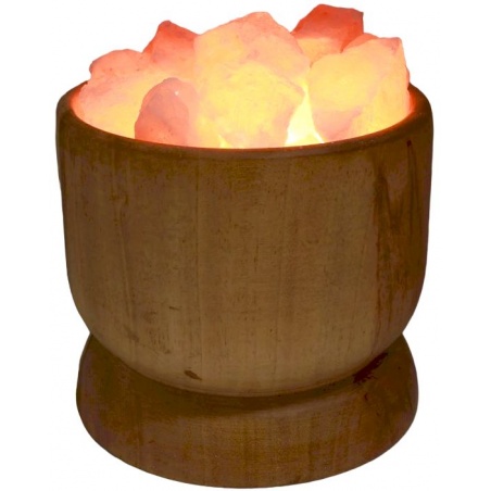 Lampe de Sel Bol Bois et Cristaux Esoterra - Esoterra