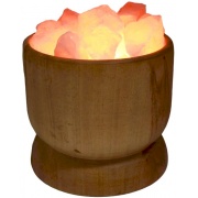Lampe de Sel Bol Bois et Cristaux Esoterra