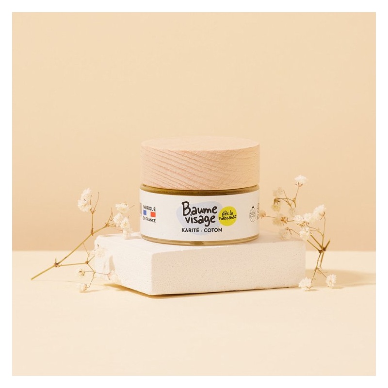 Baume Visage Bébé Bio - Karité & Coton - 30ml Pototam