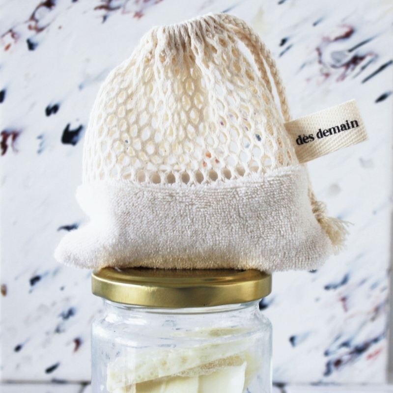 Sauve-savon en coton biologique avec tissu éponge Dès Demain