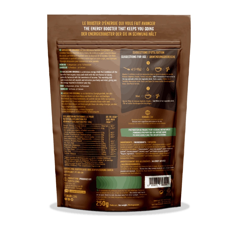 Macaccino original avec reishi bio Iswari