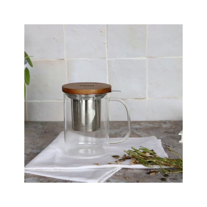 Tisanière en verre à double paroi avec infuseur GUSTAVE 450ml OGO Living