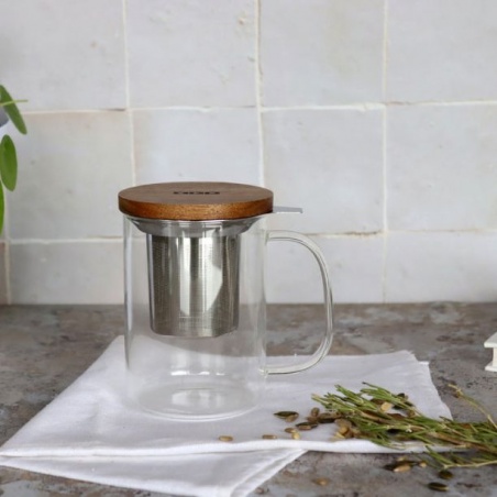 Tisanière en verre à double paroi avec infuseur GUSTAVE 450ml OGO Living