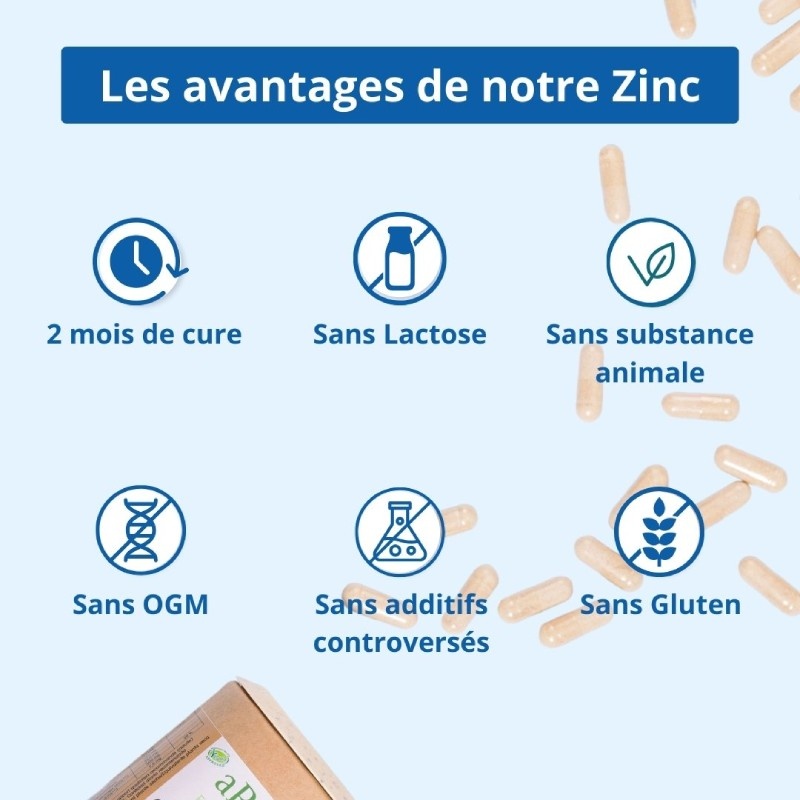 Zinc Bisglycinate - 60 gélules Argalys
