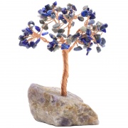 Arbre du Bonheur Lapis Lazuli sur base Améthyste 14cm Esoterra