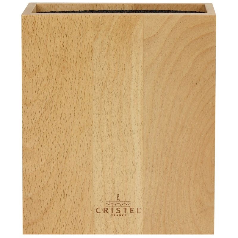 Bloc à couteaux rectangulaire en bois de Hêtre - 8 couteaux Cristel