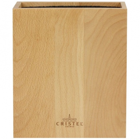 Bloc à couteaux rectangulaire en bois de Hêtre - 8 couteaux Cristel