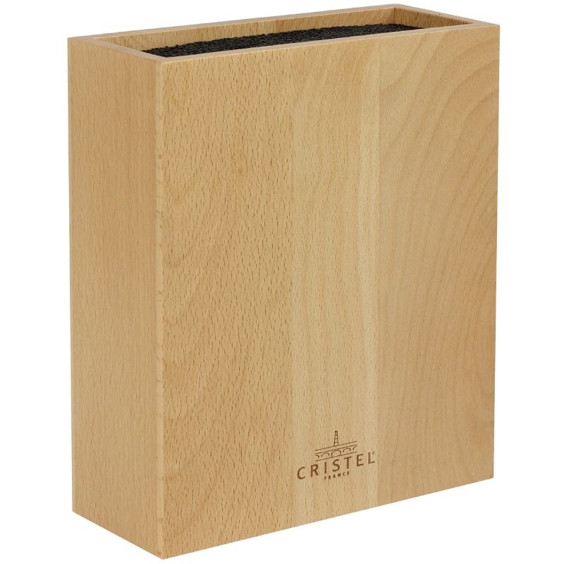 Bloc à couteaux rectangulaire en bois de Hêtre - 8 couteaux Cristel
