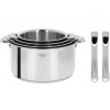 Série de 4 casseroles Casteline + 2 poignées amovibles inox Casteline Cristel