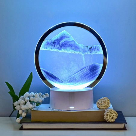 Lampe Sablier ronde 18cm - Bleu Esoterra