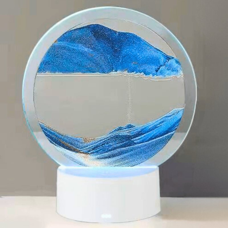 Lampe Sablier ronde 18cm - Bleu Esoterra