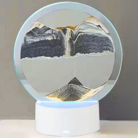 Lampe Sablier ronde 18cm - Gris Esoterra