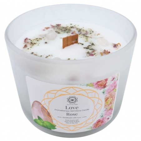 Bougie Amour - Quartz Rose & Rose - 256g Green Tree Candle - Green Tree Candle