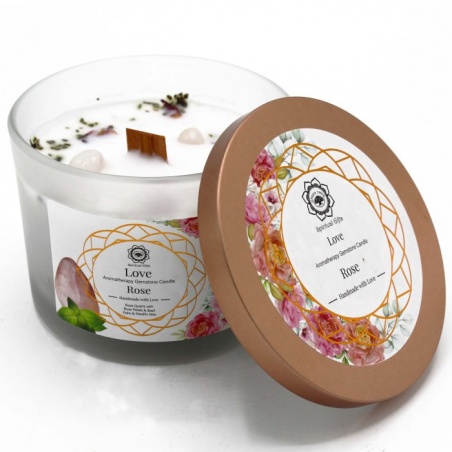 Bougie Amour - Quartz Rose & Rose - 256g Green Tree Candle