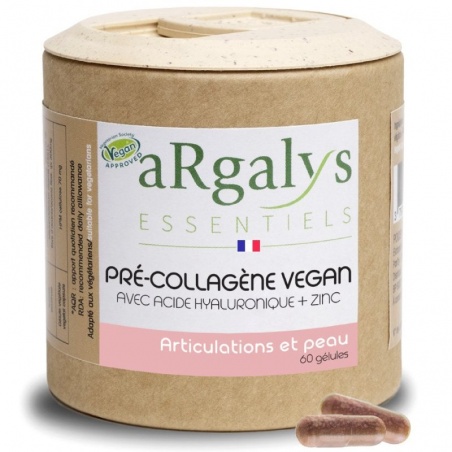 Pré-Collagène vegan avec acide hyaluronique + zinc - 60 gélules Argalys - Argalys