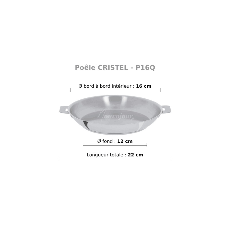 Dimensions de la Poêle CRISTEL Mutine P16Q