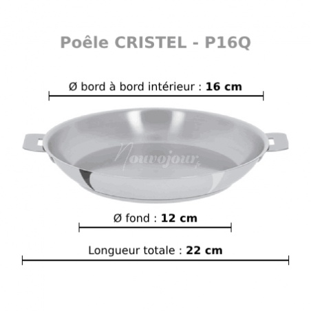 Dimensions de la Poêle CRISTEL Mutine P16Q