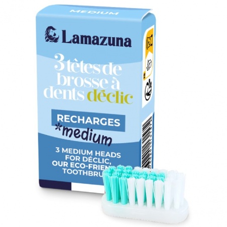 Recharge de 3 têtes de brosse à dents - Medium Lamazuna - Lamazuna