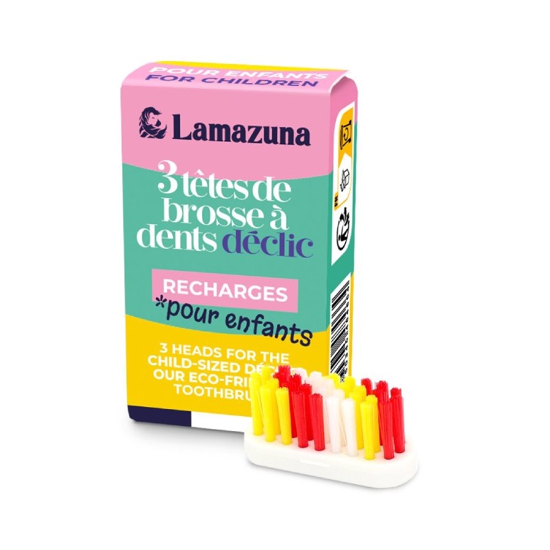 Recharge de 3 têtes de brosse à dents - Enfant Lamazuna