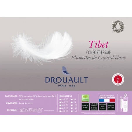 Oreiller ferme Tibet 10% duvet Canard - 65x65 cm Drouault