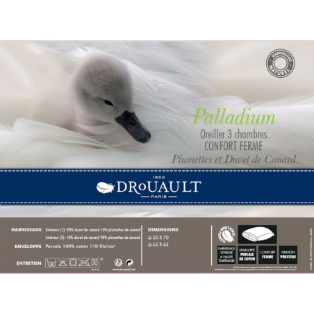 Oreiller ferme Palladium 90% duvet - 50x75 cm Drouault