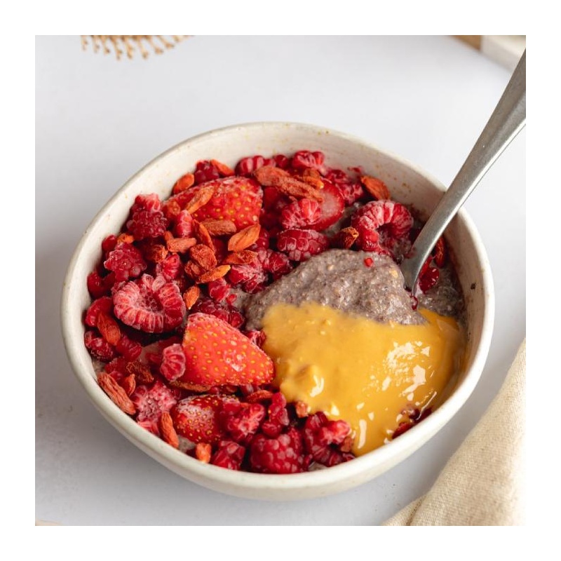 Porridge bio en poudre Éveil du Bouddha - Açaï, Banane et Fraise Iswari