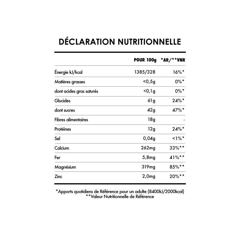 apports nutritionnels Maca en poudre bio Iswari