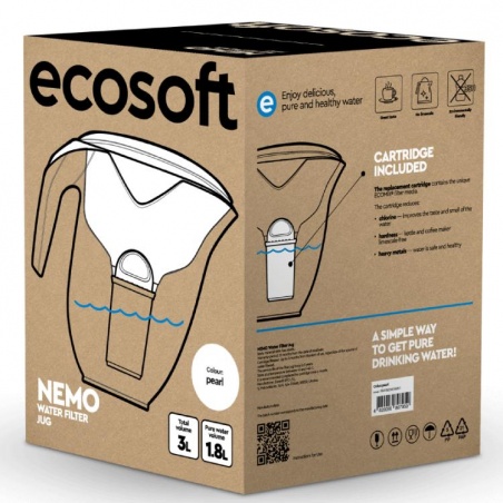 Carafe filtrante Nemo 3L - blanc Ecosoft