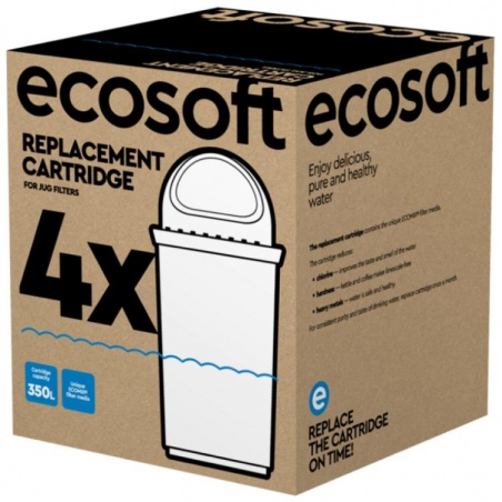 Lot de 4 filtres de remplacement pour carafe filtrante Ecosoft