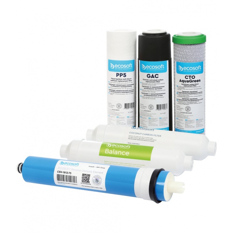 Lot de 6 filtres pour osmoseur Ecosoft PURE Balance