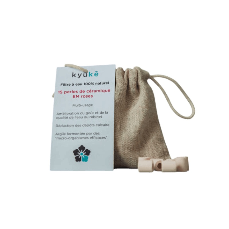 Perles de céramique rose EM - Sachet de 15 Kyuké