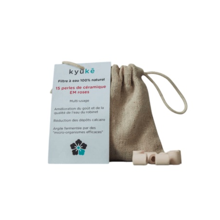 Perles de céramique rose EM - Sachet de 15 Kyuké