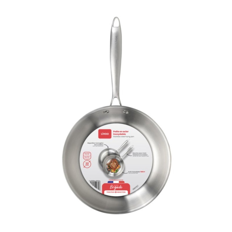 Poêle inox Brigade 24 cm Livoo