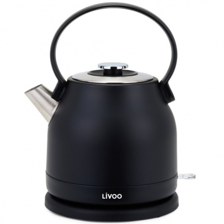 Bouilloire rétro 1,5L électrique 2200W en inox - Noir Livoo - Livoo